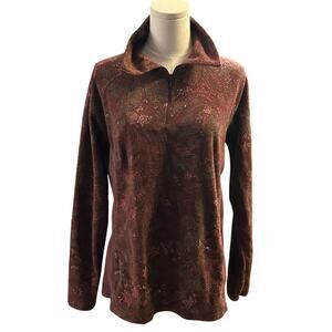 Columbia half zip purple pattern fleece pull-over Large Layerable